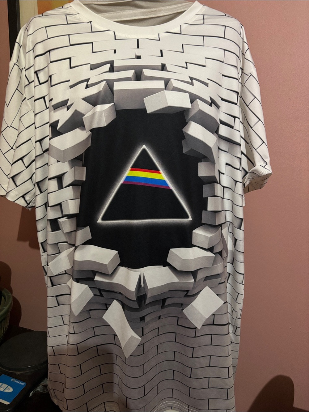 Men's Prism Triangle Graphic Tee - White/Black Pink Floyd “The Wall”.
